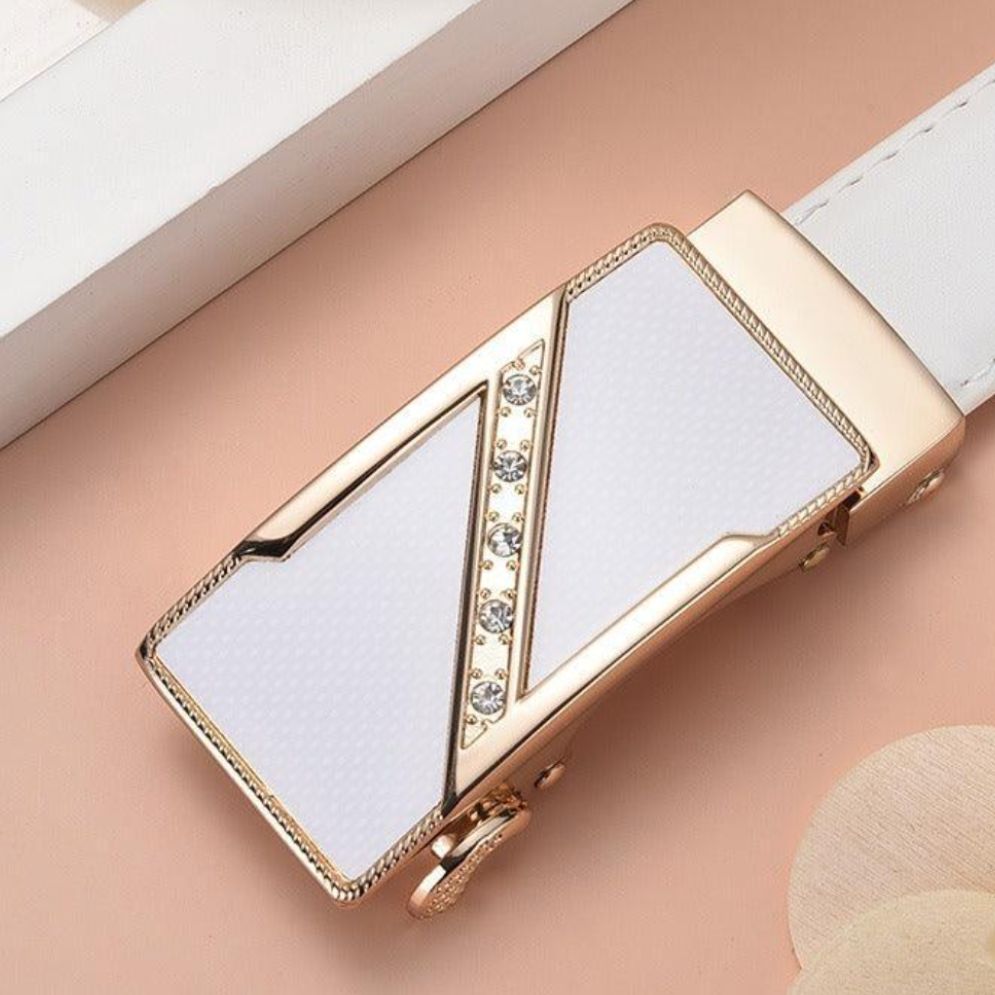 Ceinture en Cuir à Boucle Automatique pour Femme Modèle Lella - La Ceinturerie