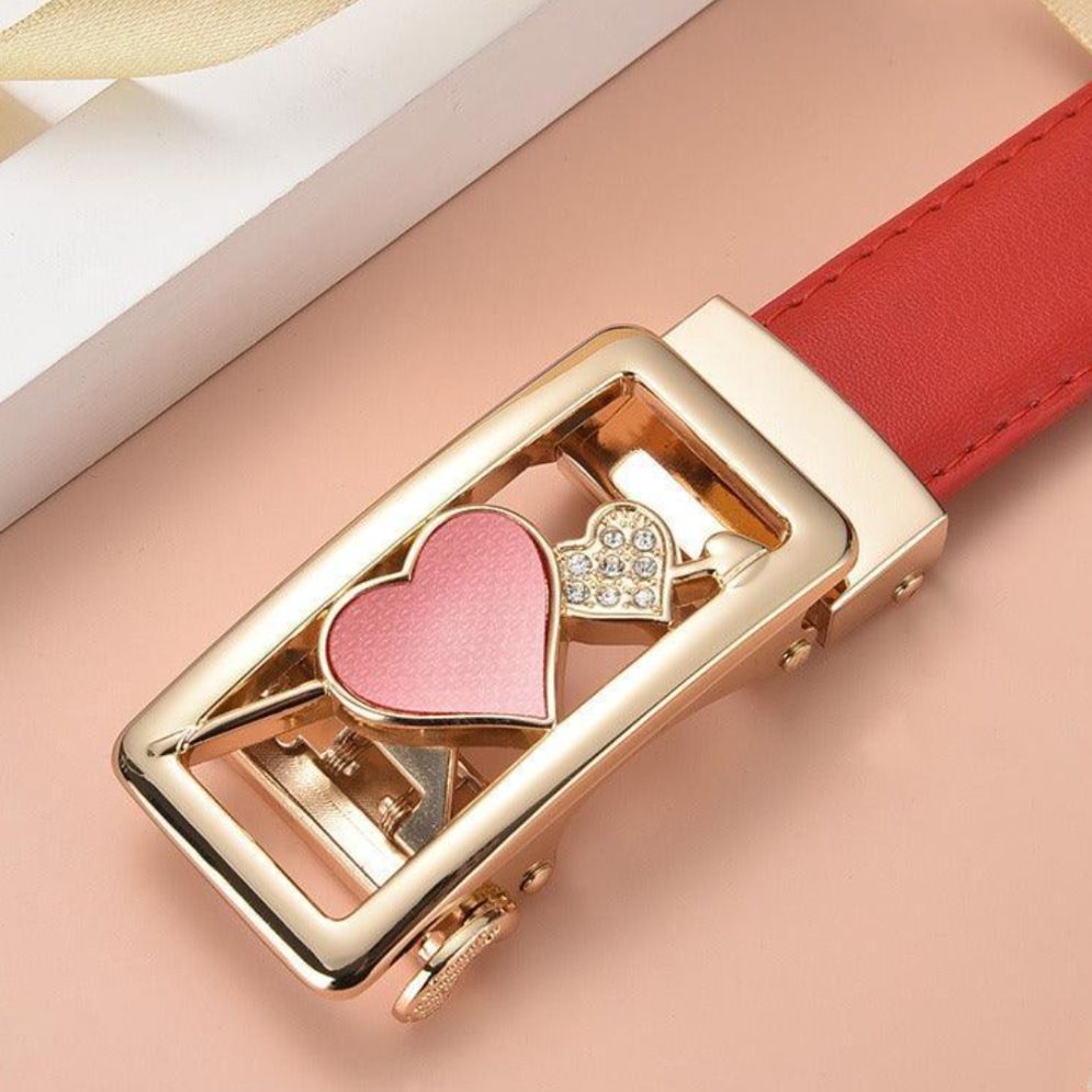 Ceinture en Cuir à Boucle Automatique pour Femme Modèle Lella - La Ceinturerie