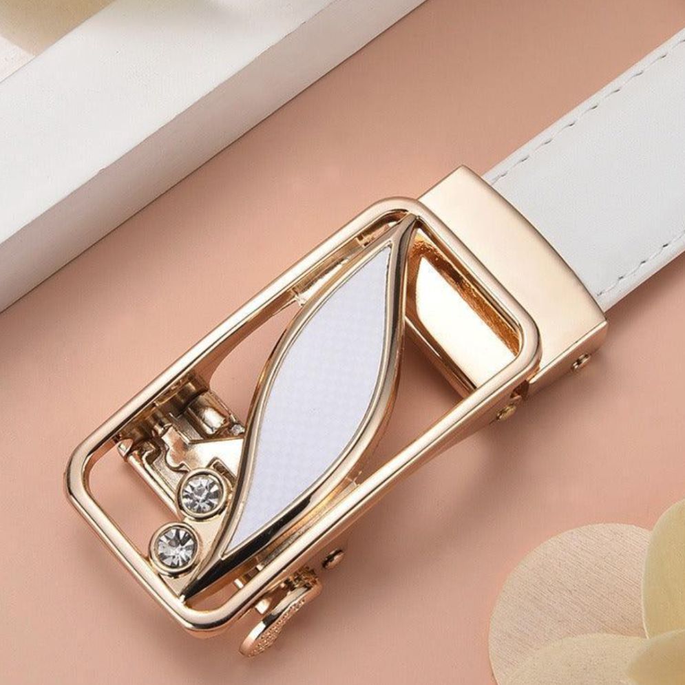 Ceinture en Cuir à Boucle Automatique pour Femme Modèle Lella - La Ceinturerie