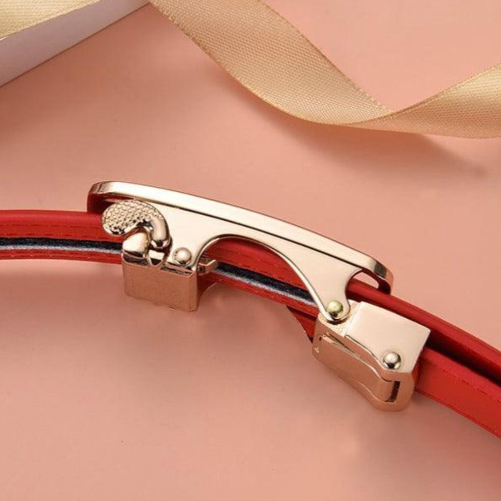 Ceinture en Cuir à Boucle Automatique pour Femme Modèle Lella - La Ceinturerie