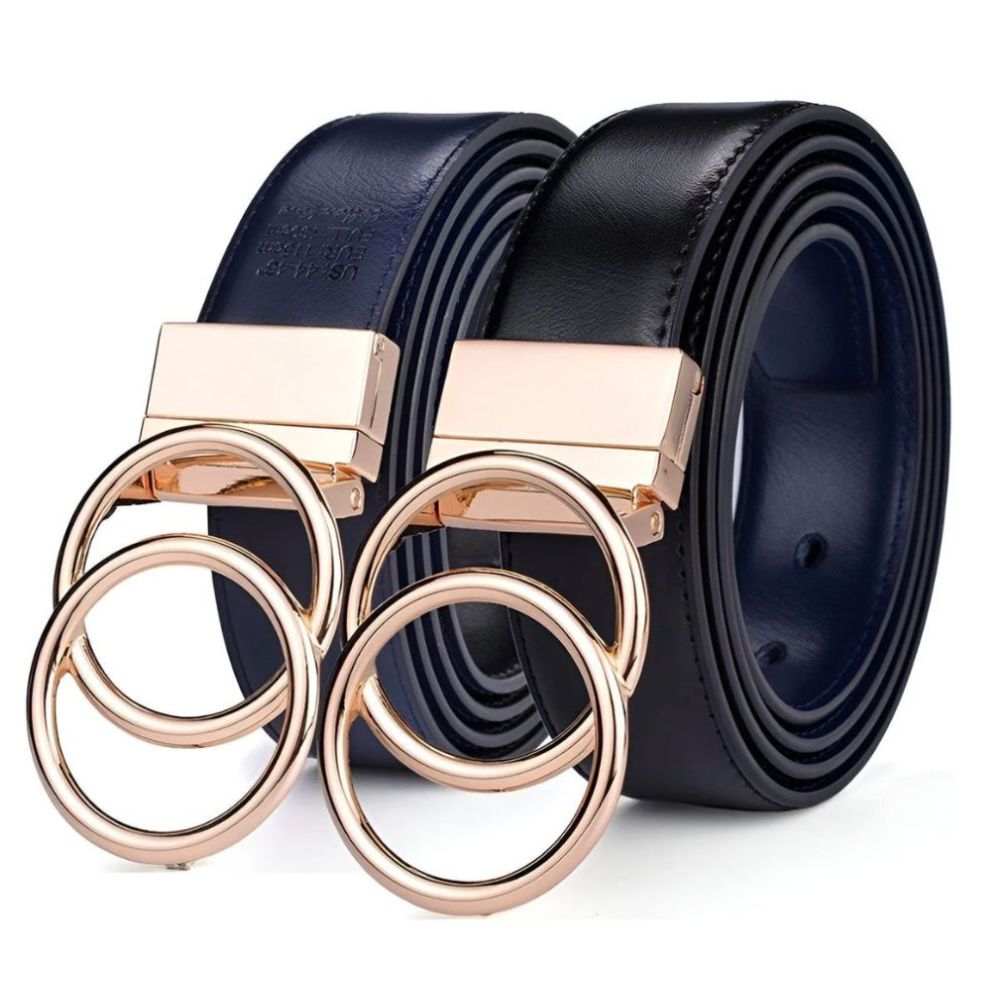 Ceinture en Cuir Boucle Ronde Femme Réversible 2 en 1 - La Ceinturerie
