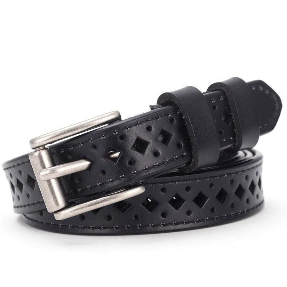 Ceinture en Cuir Ajourée pour Femme Modèle Eteri - La Ceinturerie

