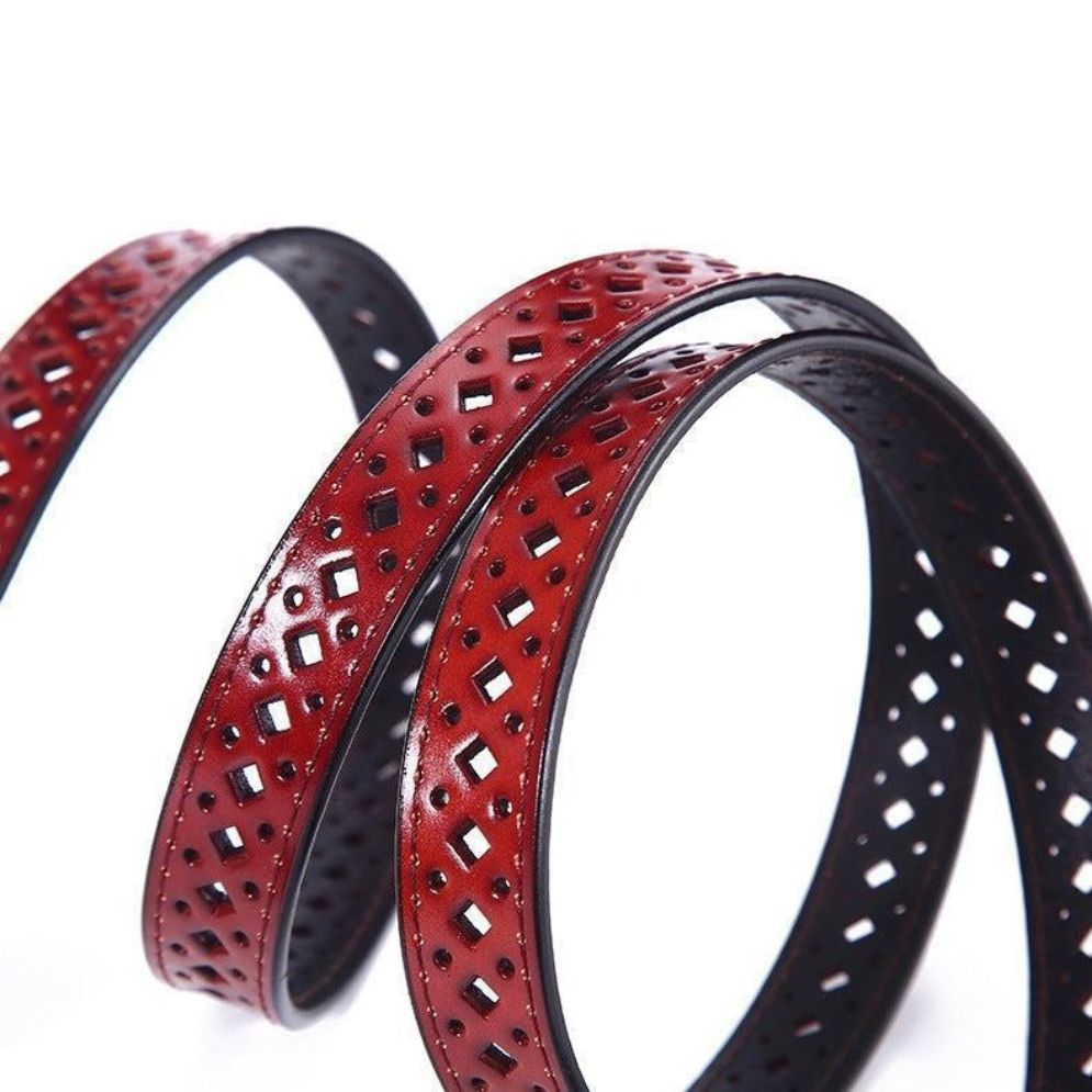 Ceinture en Cuir Ajourée pour Femme Modèle Eteri - La Ceinturerie
