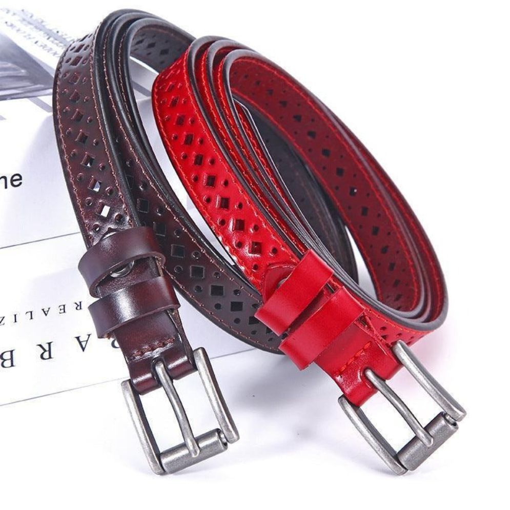 Ceinture en Cuir Ajourée pour Femme Modèle Eteri - La Ceinturerie
