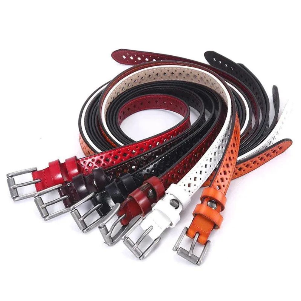 Ceinture en Cuir Ajourée pour Femme Modèle Eteri - La Ceinturerie
