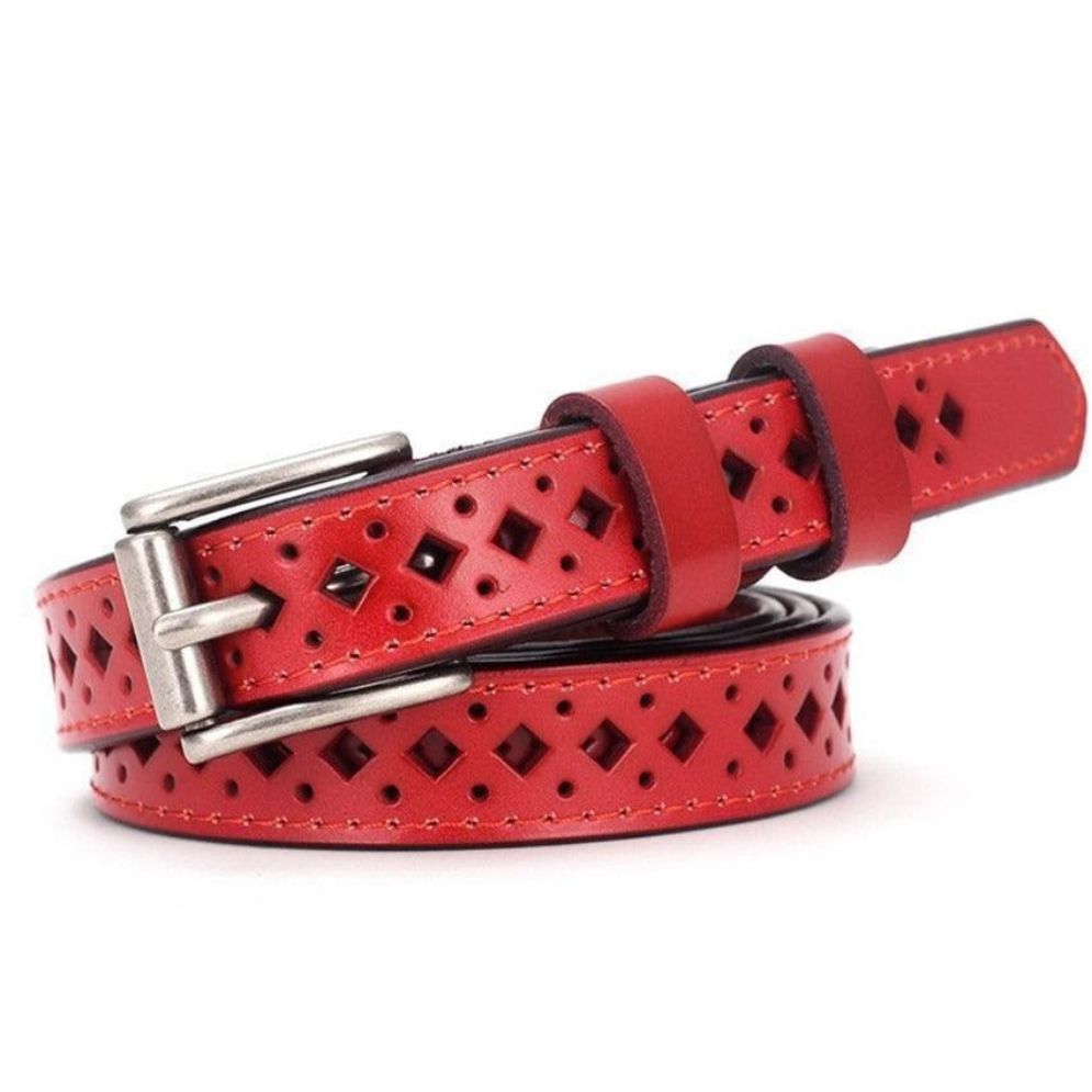 Ceinture en Cuir Ajourée pour Femme Modèle Eteri - La Ceinturerie

