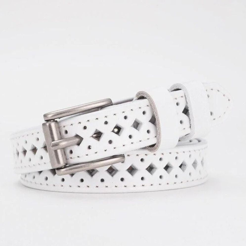Ceinture en Cuir Ajourée pour Femme Modèle Eteri - La Ceinturerie
