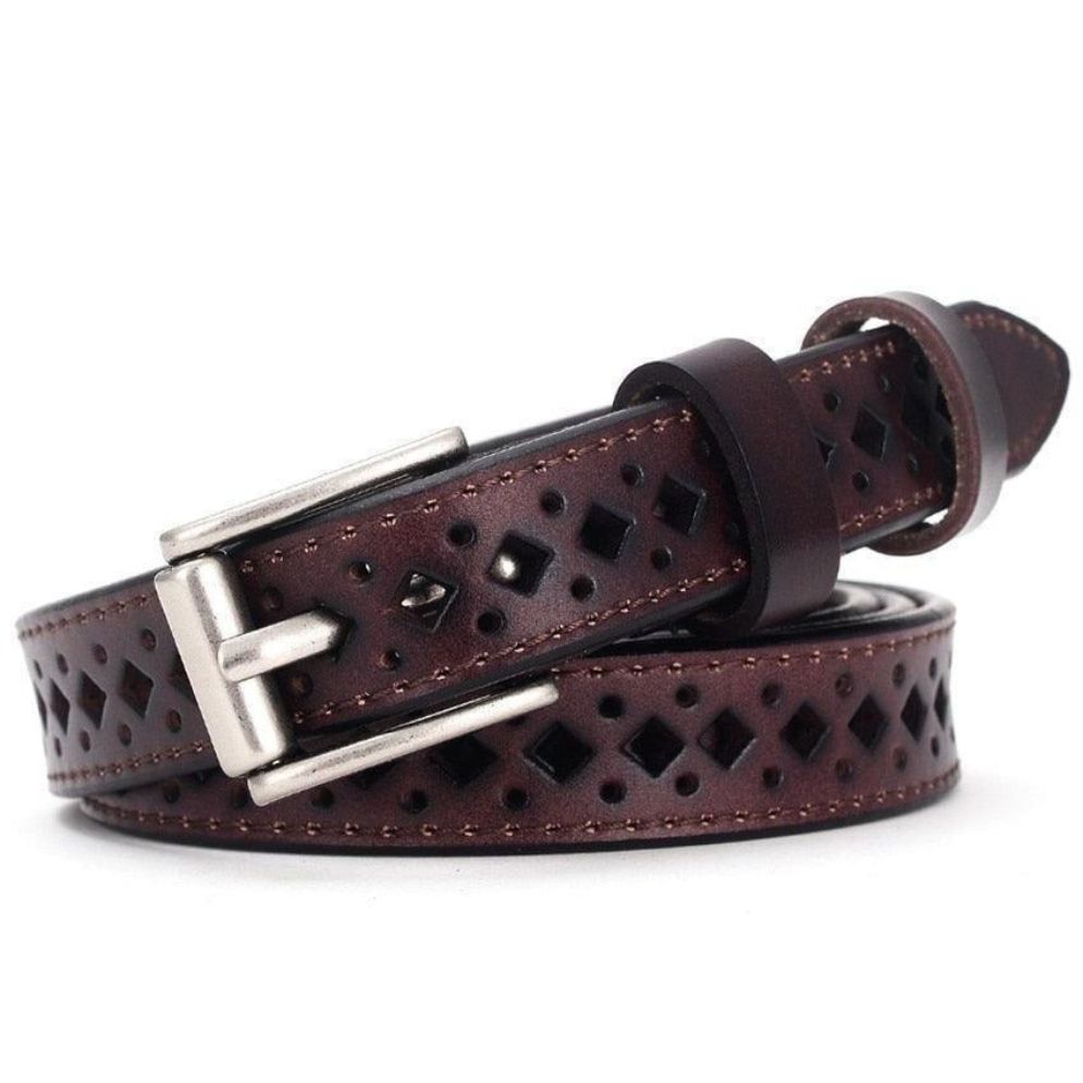 Ceinture en Cuir Ajourée pour Femme Modèle Eteri - La Ceinturerie


