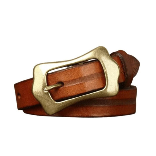 Ceinture en Cuir Motif Plume pour Femme Modèle Betina - La Ceinturerie

