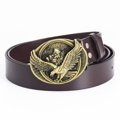 Ceinture en Cuir avec Aigle Modèle Arjun - La Ceinturerie
