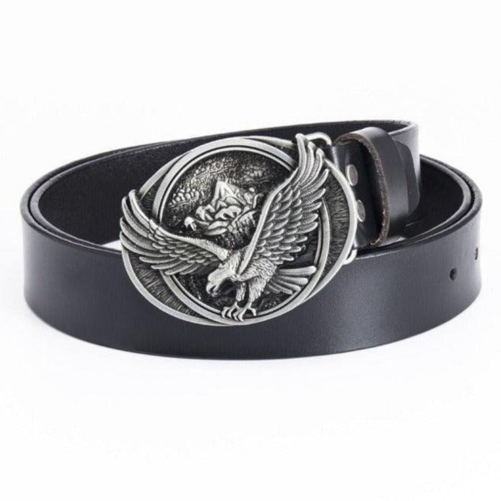 Ceinture en Cuir avec Aigle Modèle Arjun - La Ceinturerie

