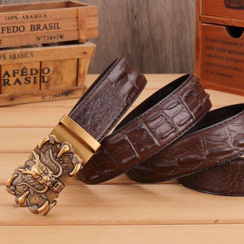 Ceinture Cuir Boucle Dorée Dragon Homme Modèle Kian - La Ceinturerie