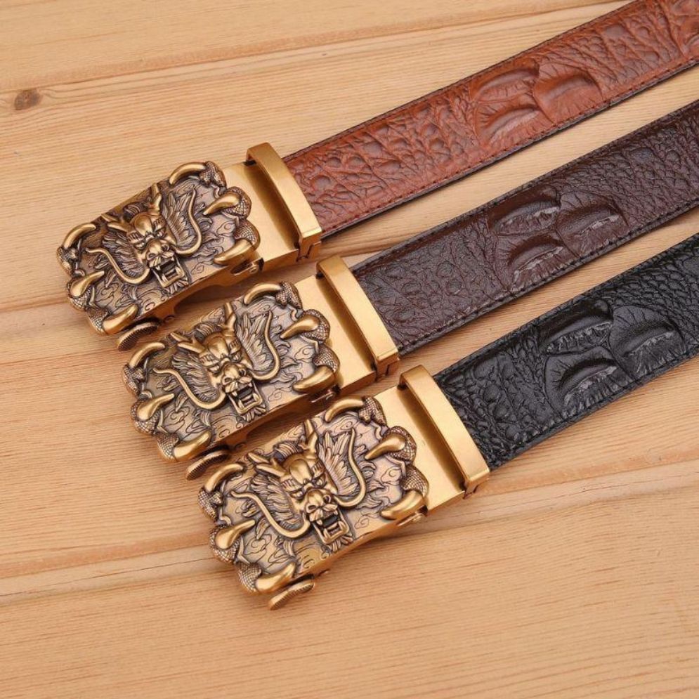 Ceinture Cuir Boucle Dorée Dragon Homme Modèle Kian - La Ceinturerie