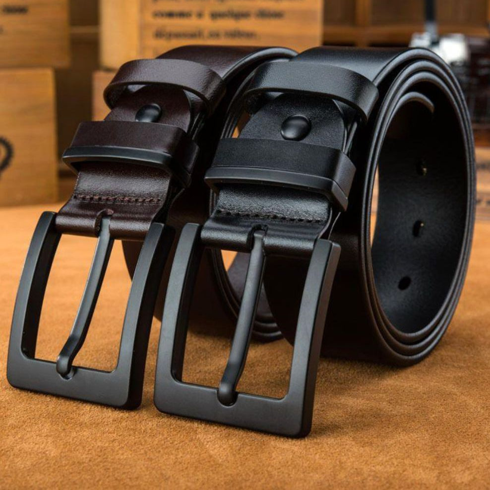 Ceinture en Cuir Boucle Noire pour Homme Modèle Peci - La Ceinturerie