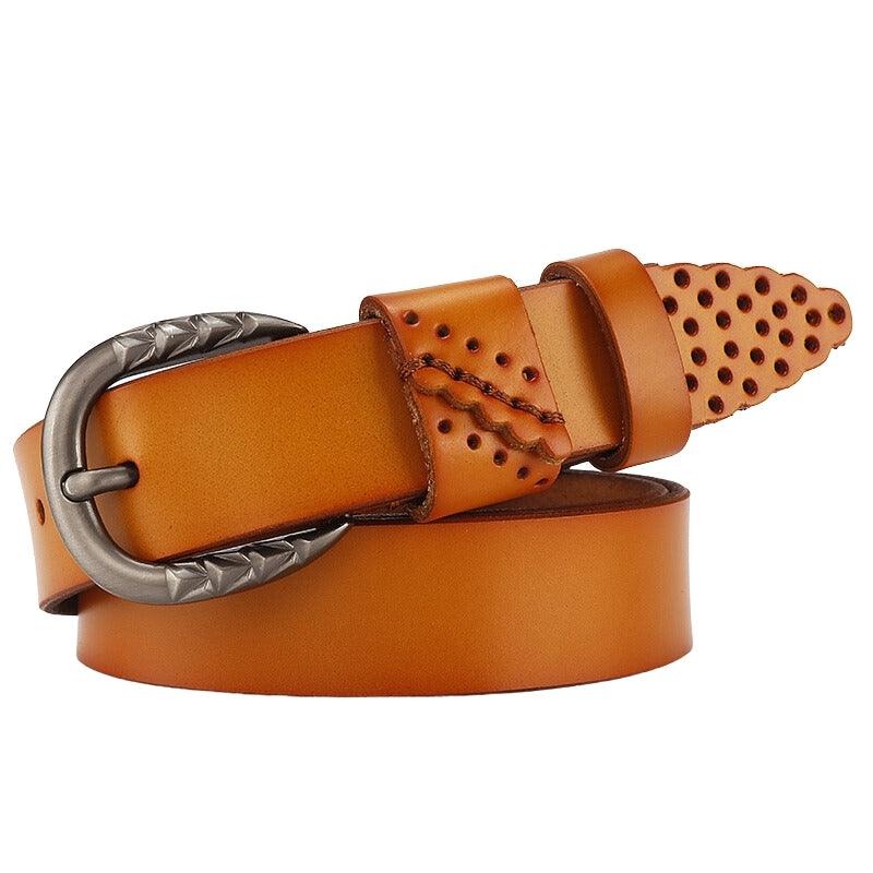 Ceinture en Cuir Ajouré Femme Motifs Modèle Lara - La Ceinturerie
