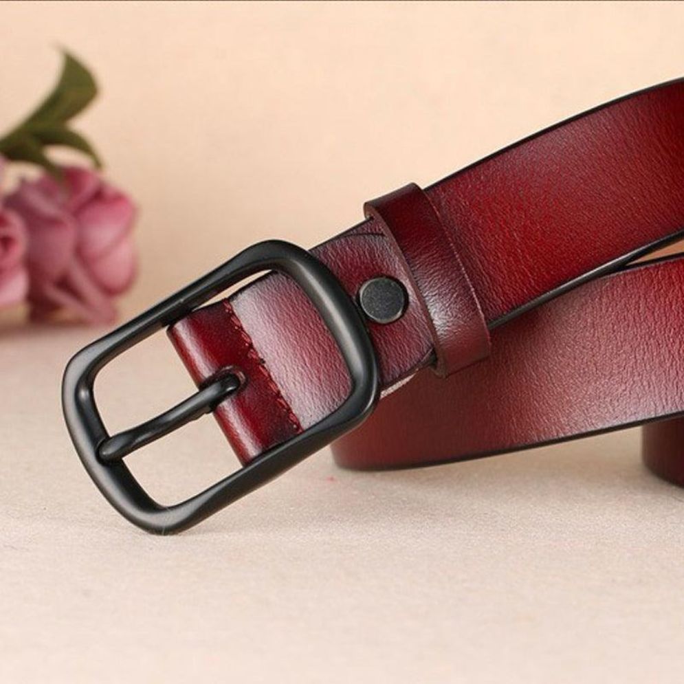 Ceinture en Cuir pour Femme Modèle Karmela Bordeaux