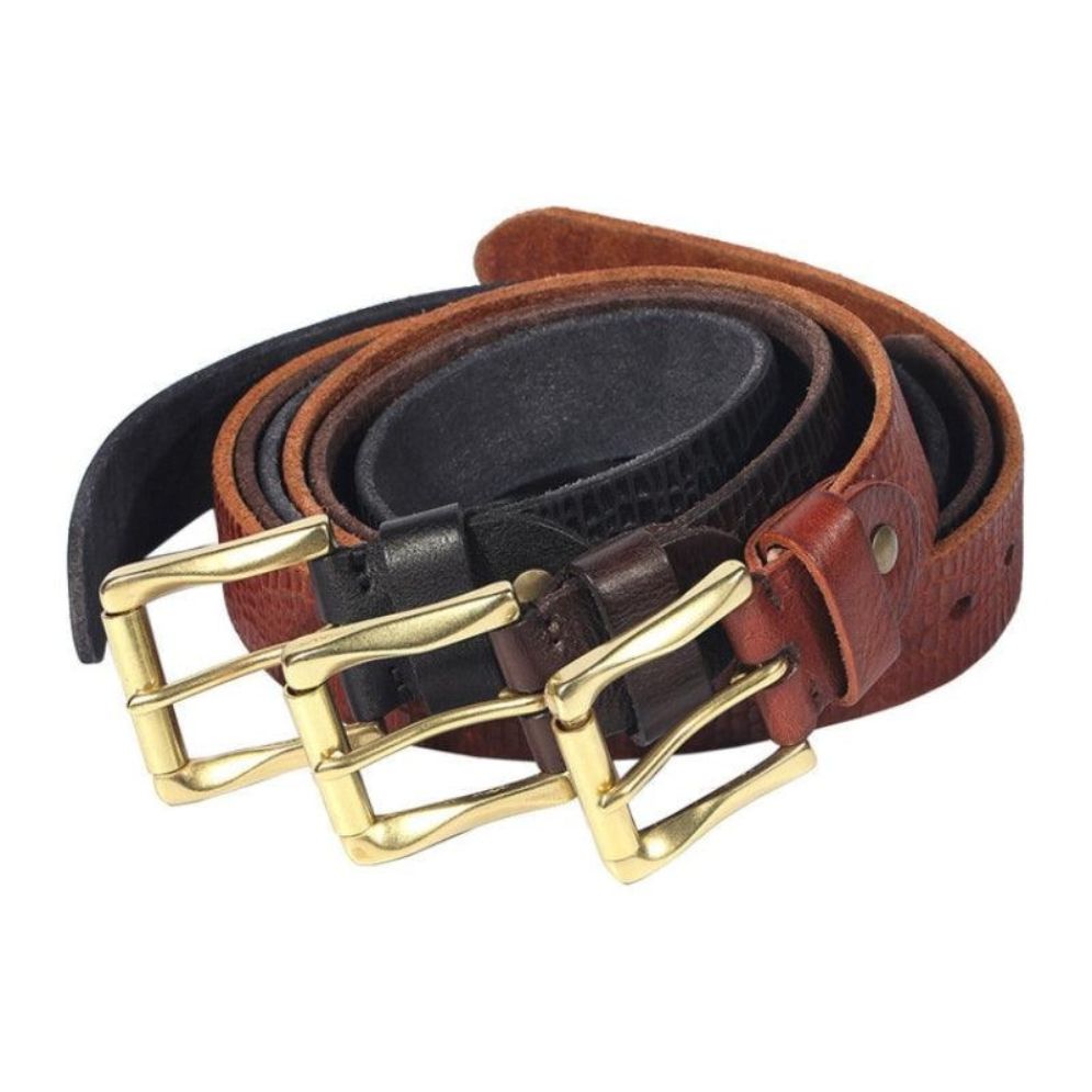 Ceinture en Cuir Grainé pour Homme Modèle Varun - La Ceinturerie