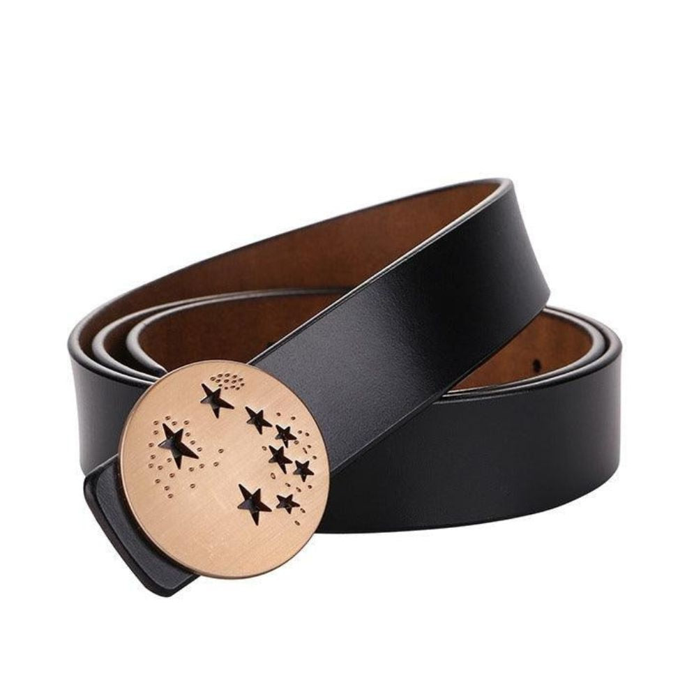 Ceinture en Cuir Boucle Étoilée Femme Modèle Varga - La Ceinturerie