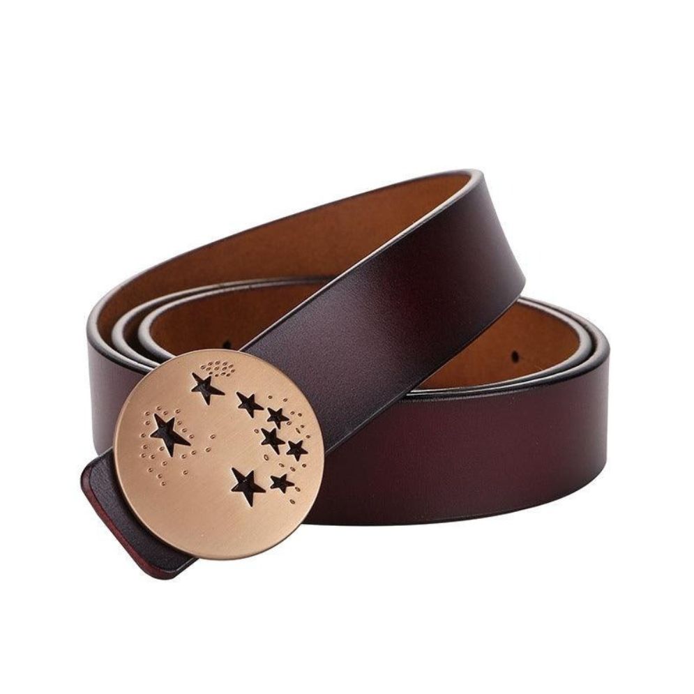Ceinture en Cuir Boucle Étoilée Femme Modèle Varga - La Ceinturerie