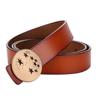 Ceinture en Cuir Boucle Étoilée Femme Modèle Varga - La Ceinturerie