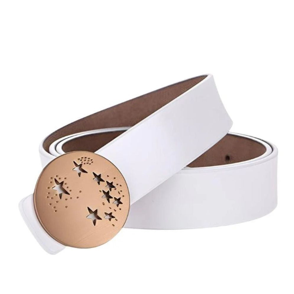 Ceinture en Cuir Boucle Étoilée Femme Modèle Varga - La Ceinturerie