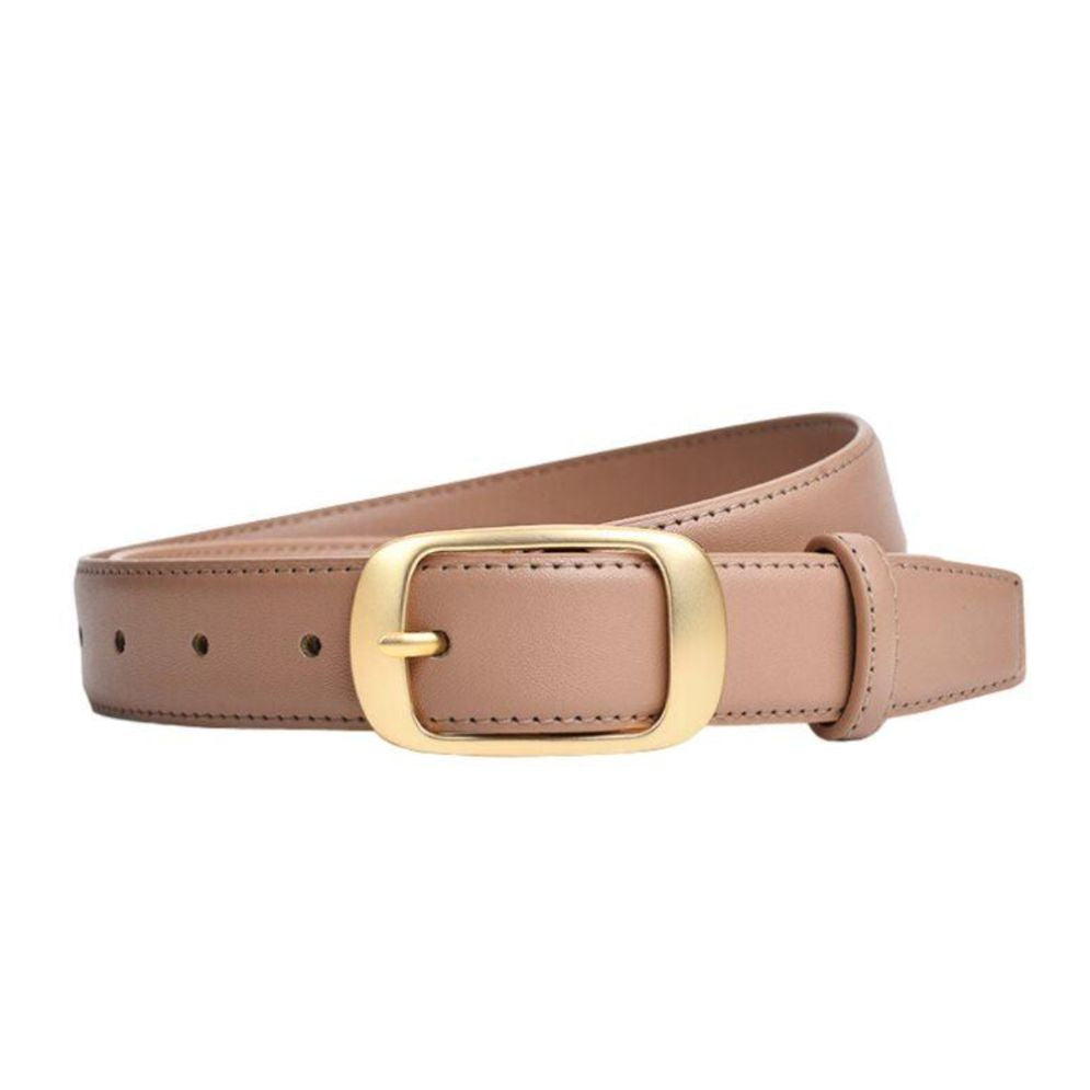 Ceinture Cuir Lisse Boucle Dorée Femme Modèle Anna - La Ceinturerie