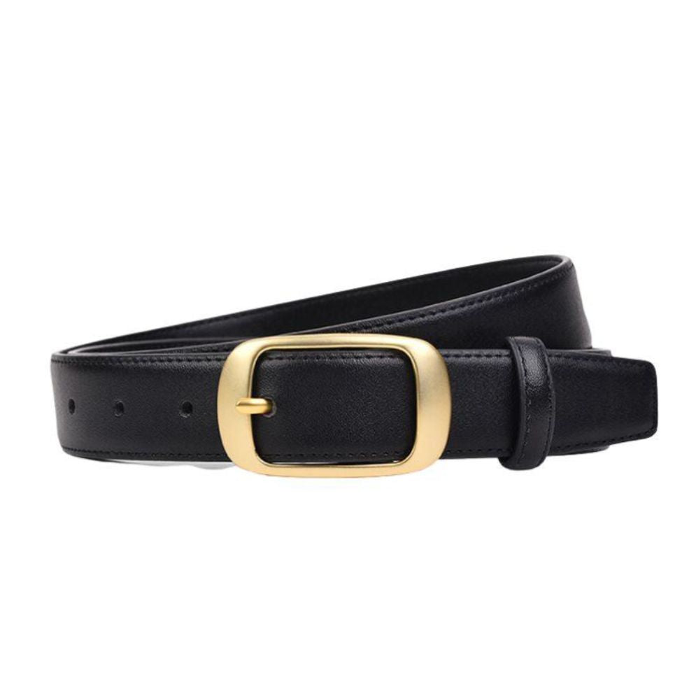 Ceinture Cuir Lisse Boucle Dorée Femme Modèle Anna - La Ceinturerie