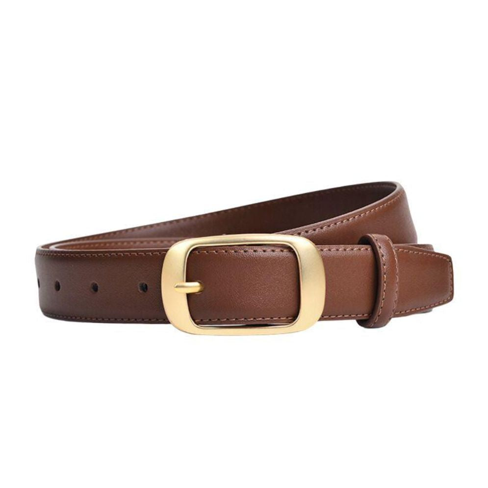 Ceinture Cuir Lisse Boucle Dorée Femme Modèle Anna - La Ceinturerie