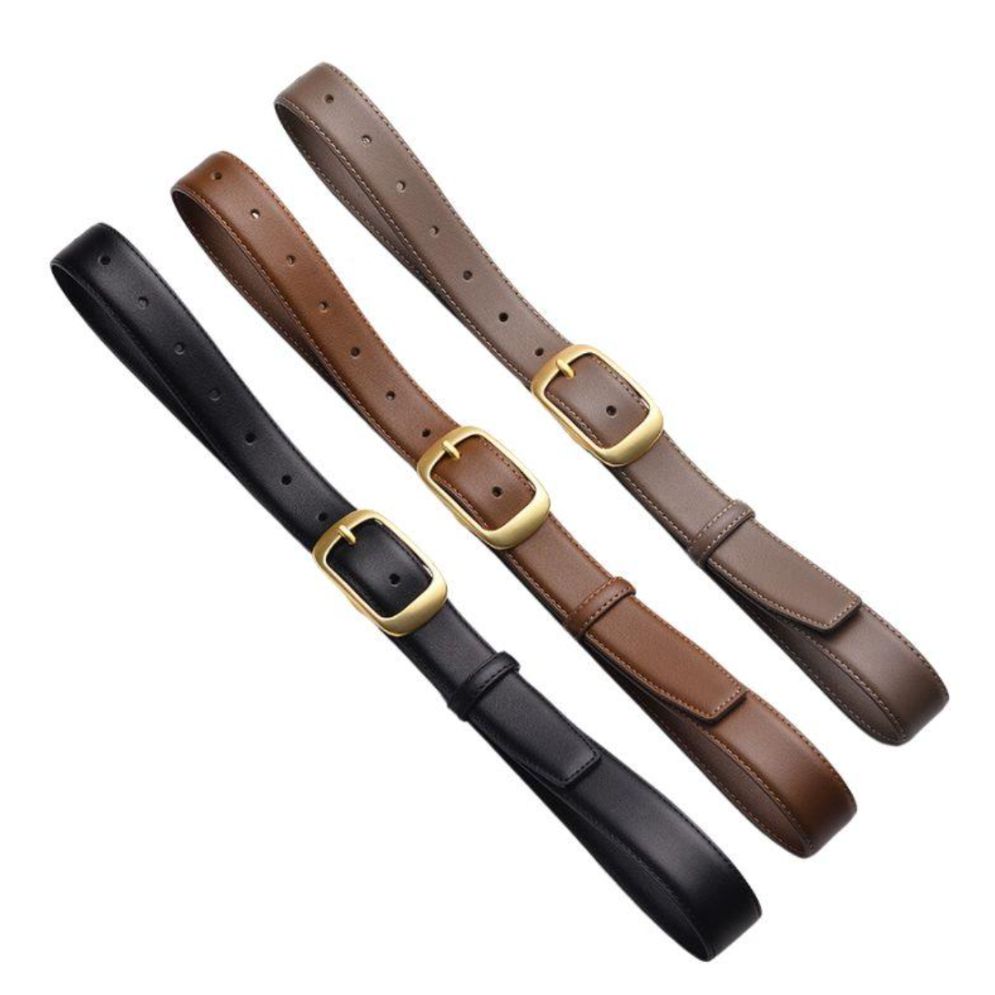 Ceinture Cuir Lisse Boucle Dorée Femme Modèle Anna - La Ceinturerie