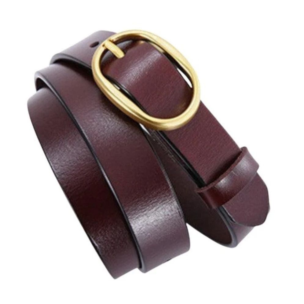 Ceinture Cuir Lisse Boucle Dorée Femme Modèle Duva - La Ceinturerie