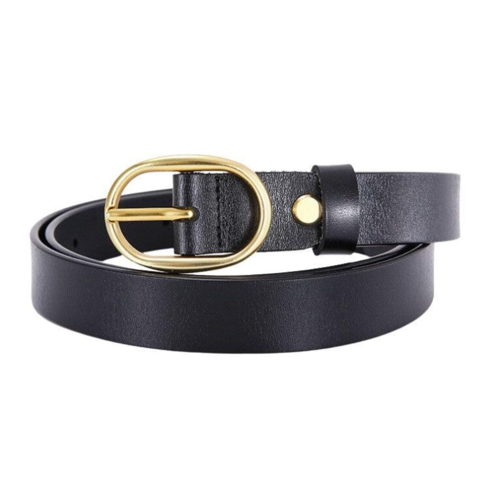 Ceinture Cuir Lisse Boucle Dorée Femme Modèle Duva - La Ceinturerie