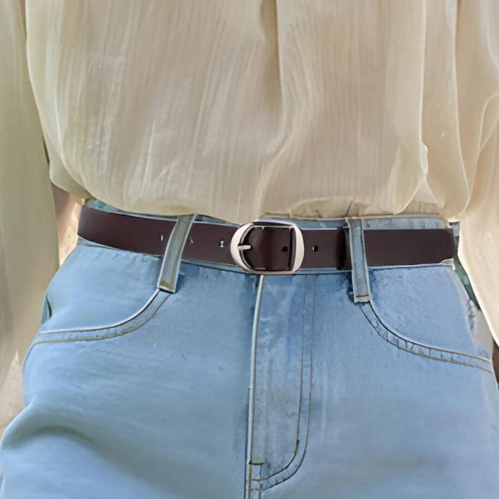 Ceinture Cuir Lisse Femme à Boucle Chic Modèle Shani - La Ceinturerie
