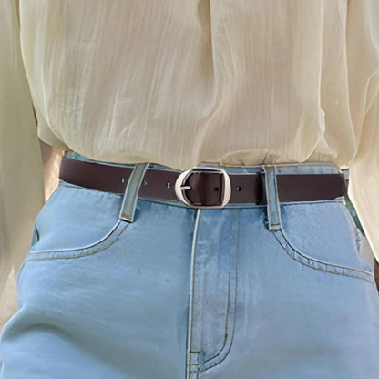 Ceinture Cuir Lisse Femme à Boucle Chic Modèle Shani - La Ceinturerie
