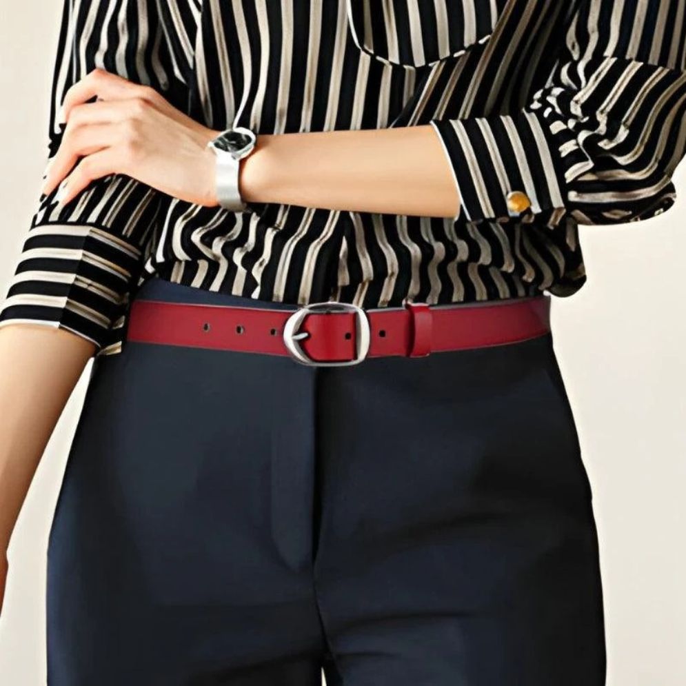 Ceinture Cuir Lisse Femme à Boucle Chic Modèle Shani - La Ceinturerie
