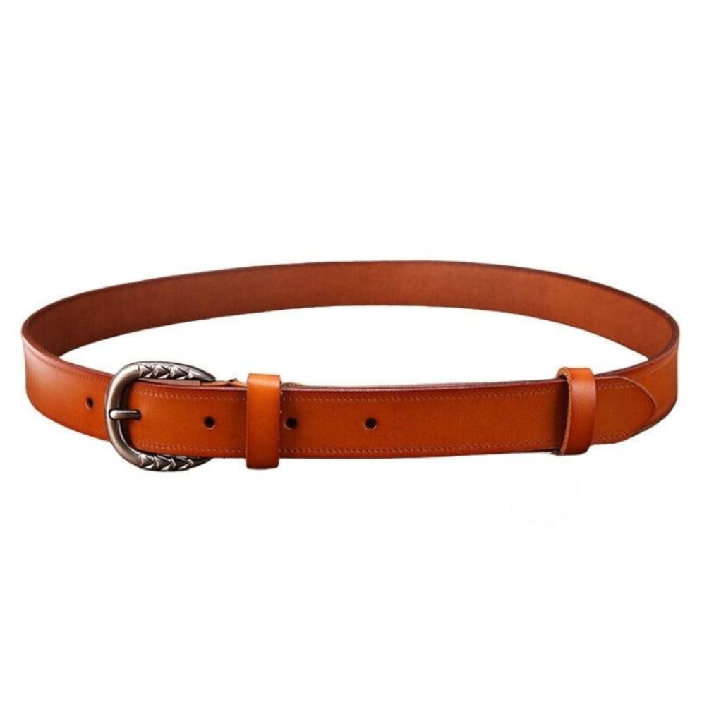 Ceinture Cuir Lisse Boucle Géométriques Modèle Wrona - La Ceinturerie