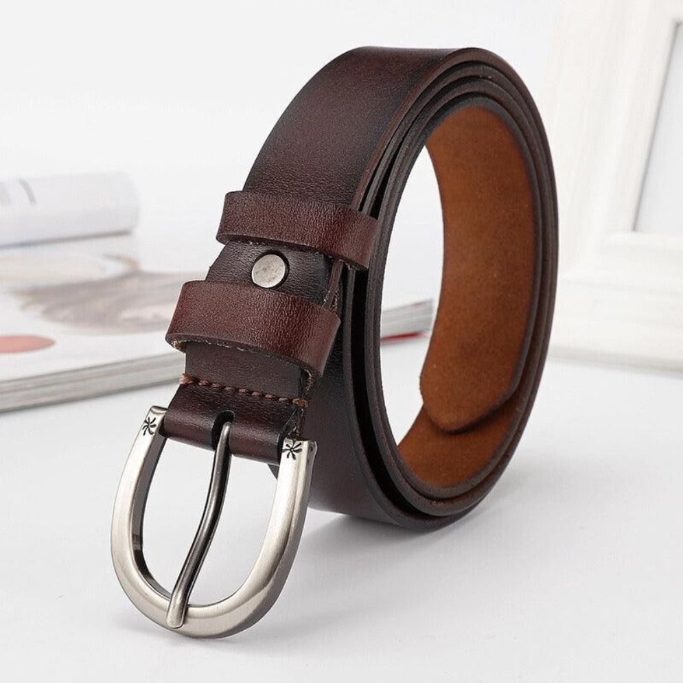 Ceinture en Cuir Lisse Femme Boucle Modèle Cabar - La Ceinturerie
