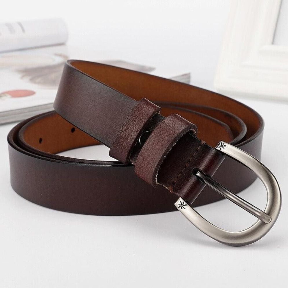 Ceinture en Cuir Lisse Femme Boucle Modèle Cabar - La Ceinturerie
