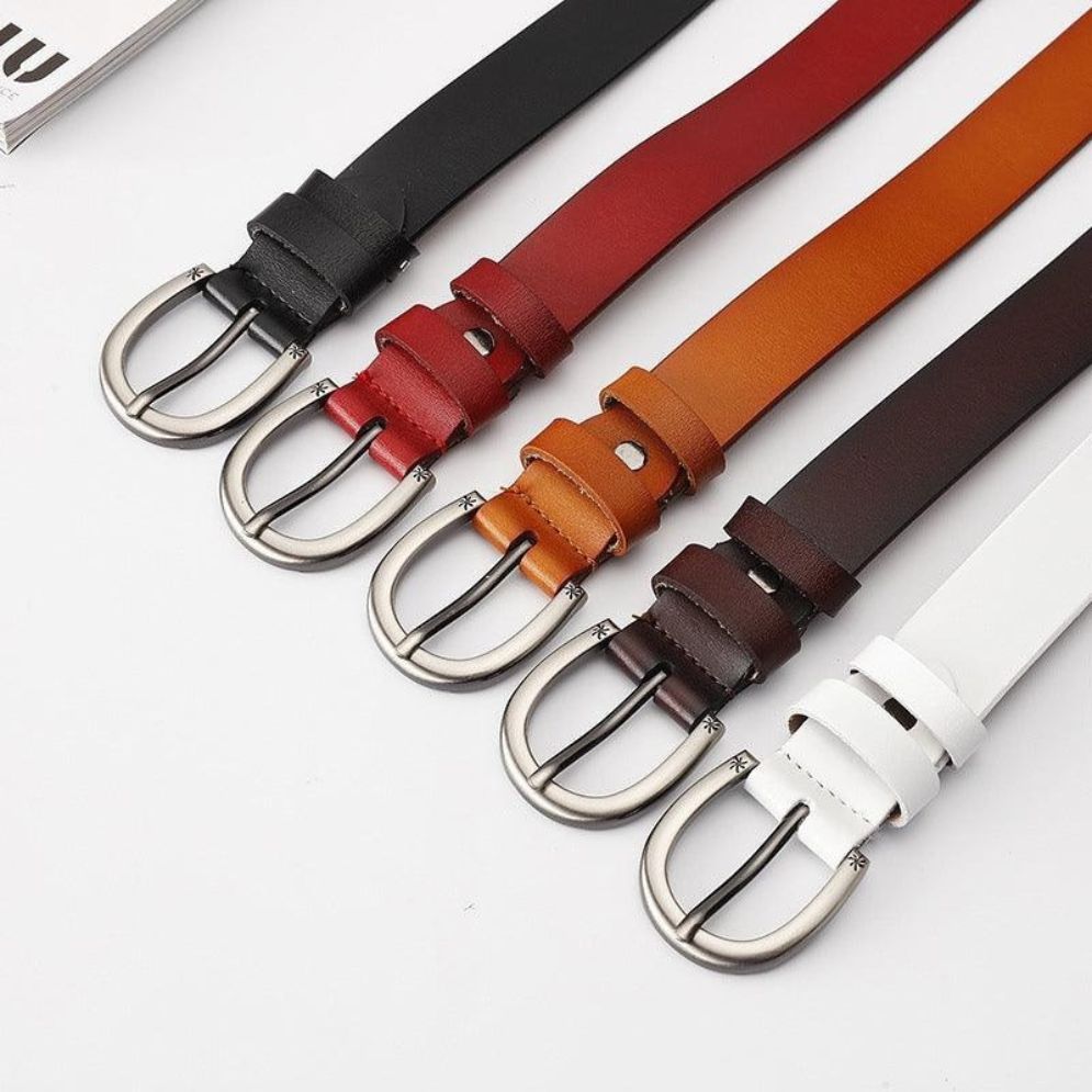 Ceinture en Cuir Lisse Femme Boucle Modèle Cabar - La Ceinturerie
