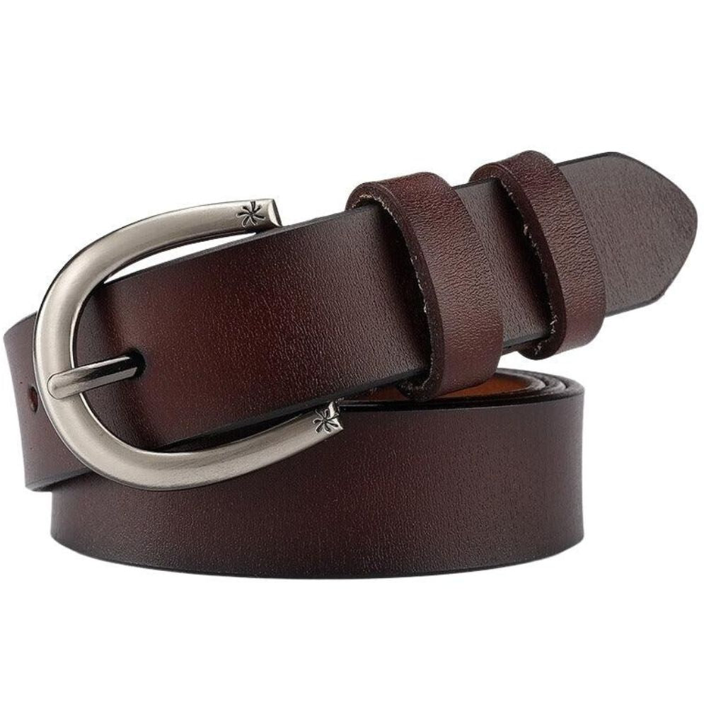 Ceinture en Cuir Lisse Femme Boucle Modèle Cabar - La Ceinturerie

