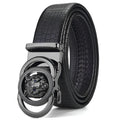 Ceinture Cuir Crocodile Boucle Tête de Lion - La Ceinturerie