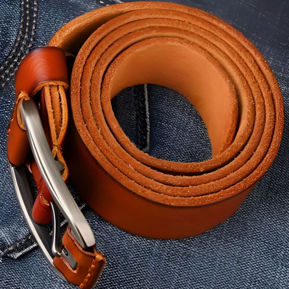 Ceinture en Cuir Pleine Fleur à Boucle pour Homme - La Ceinturerie