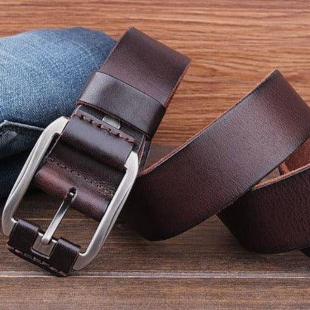 Ceinture en Cuir Pleine Fleur à Boucle pour Homme - La Ceinturerie