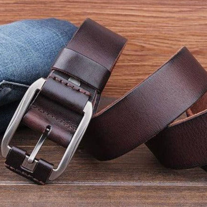 Ceinture en Cuir Pleine Fleur à Boucle pour Homme - La Ceinturerie