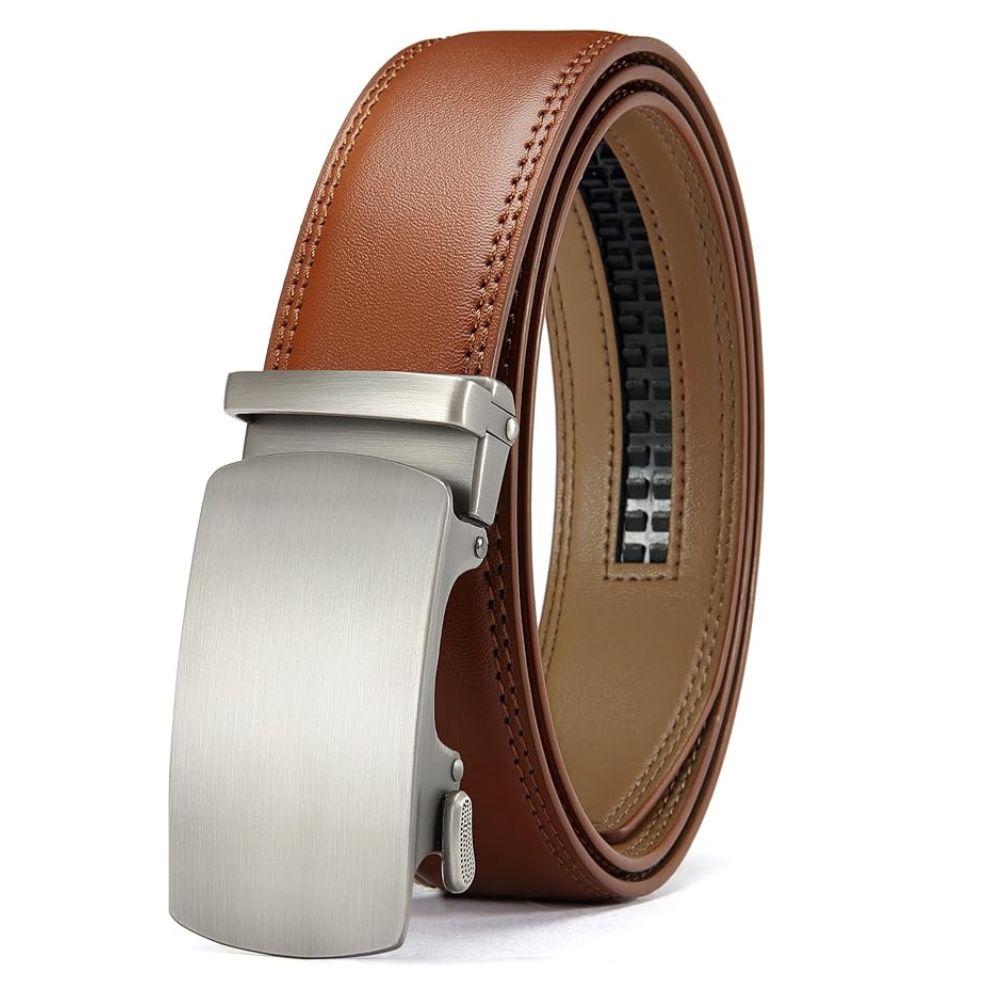 Ceinture en Cuir Pleine Fleur pour Homme Marron

