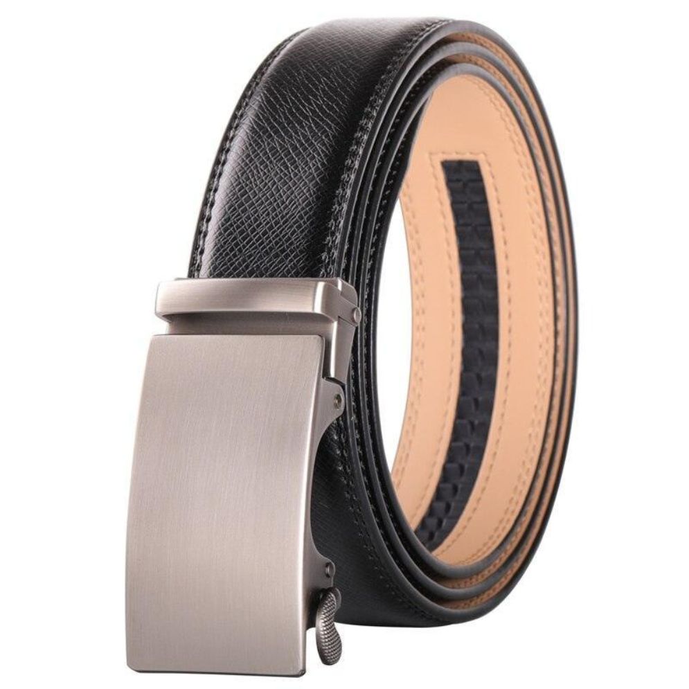 Ceinture en Cuir Pleine Fleur pour Homme Noire
