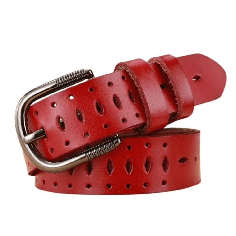 Ceinture en Cuir pour Femme Modèle Anneke Rouge