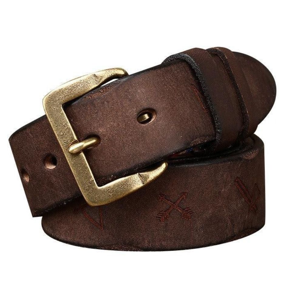 Ceinture en Cuir Homme Motifs Ethniques Modèle Ghalen - La Ceinturerie