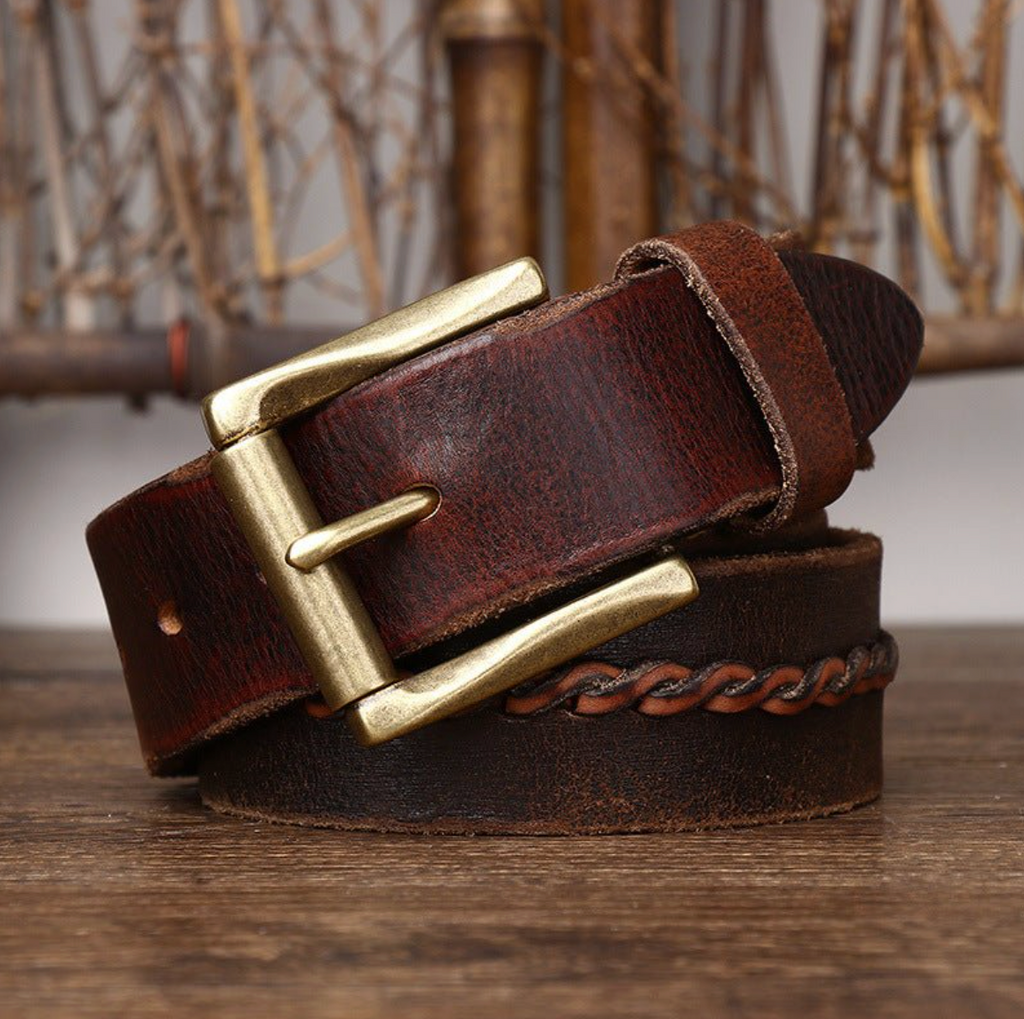 Ceinture Cuir Homme Lanière Tressée Modèle Badri - La Ceinturerie