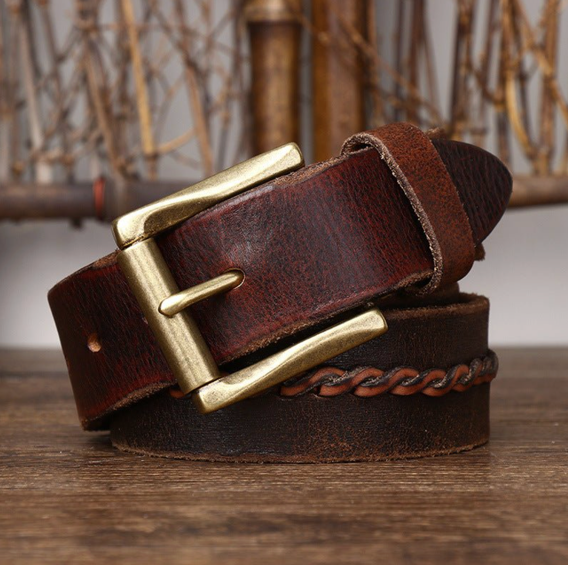 Ceinture Cuir Homme Lanière Tressée Modèle Badri - La Ceinturerie