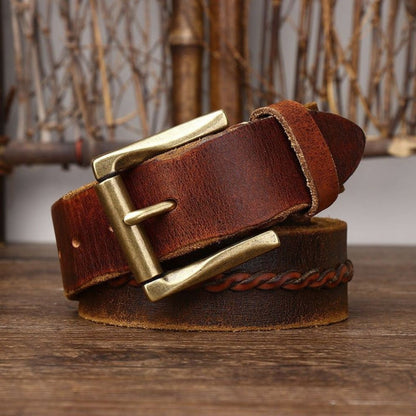 Ceinture Cuir Homme Lanière Tressée Modèle Badri - La Ceinturerie